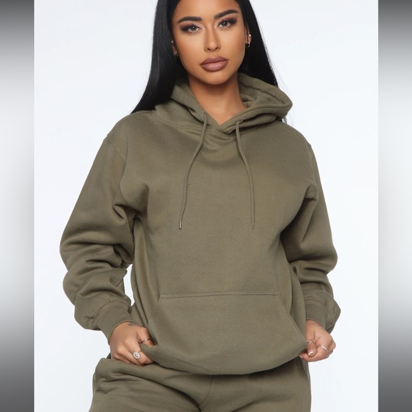Fashion Nova Tops - Olive hoodie. Oversized Hoodie